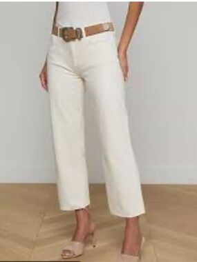L'AGENCE Wanda Cropped Wide-Leg Jeans in French Vanilla NWOT 26 Still Online!